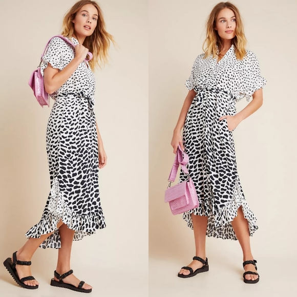 Anthropologie Dresses & Skirts - Anthropologie Ruffled Maxi Shirtdress
